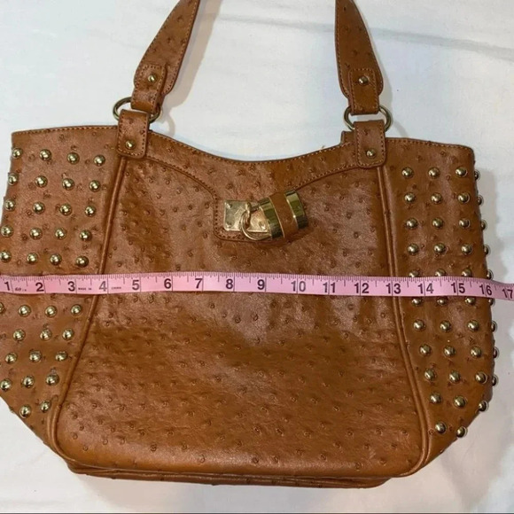 Expressions NYC studded Brown knobby shoulder bag - Picture 6 of 8